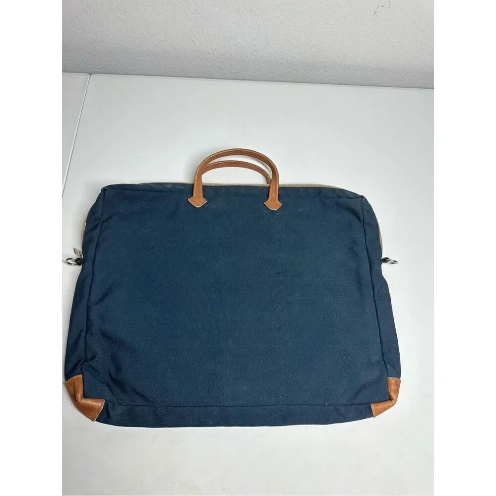 VTG 80s Eastpak Leather Trim Nylop Laptop Briefcase Carrier Attache USA Notes
